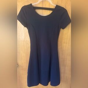 Olivia Rae black short sleeve skater dress low back small NEW WITH TAGS